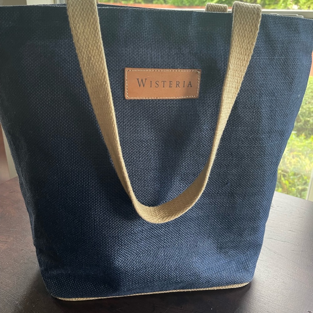 WISTERIA Jute Burlap Jute Tote Shopper Bag Beach Bag Grocery Bag